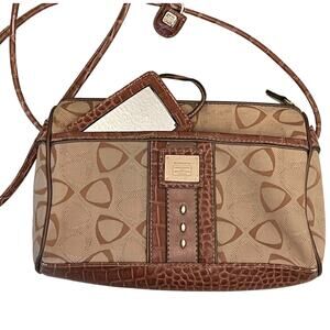 Liz Claiborne Vintage Y2K Crossbody Bag with Monogram Brass-plates
